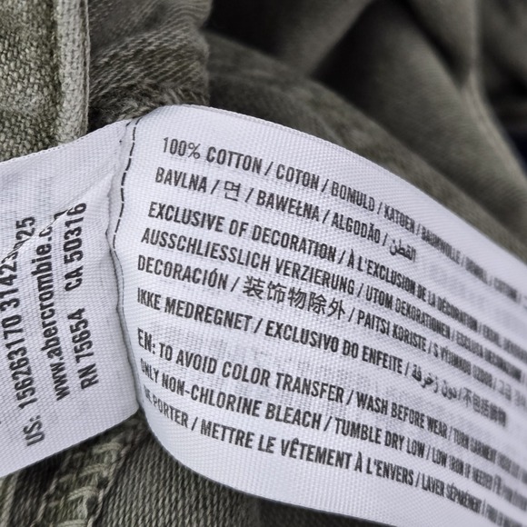 Abercrombie & Fitch Women Pants 30 10R Green Floral AMES LOW RISE Slim Boyfriend - Picture 6 of 13